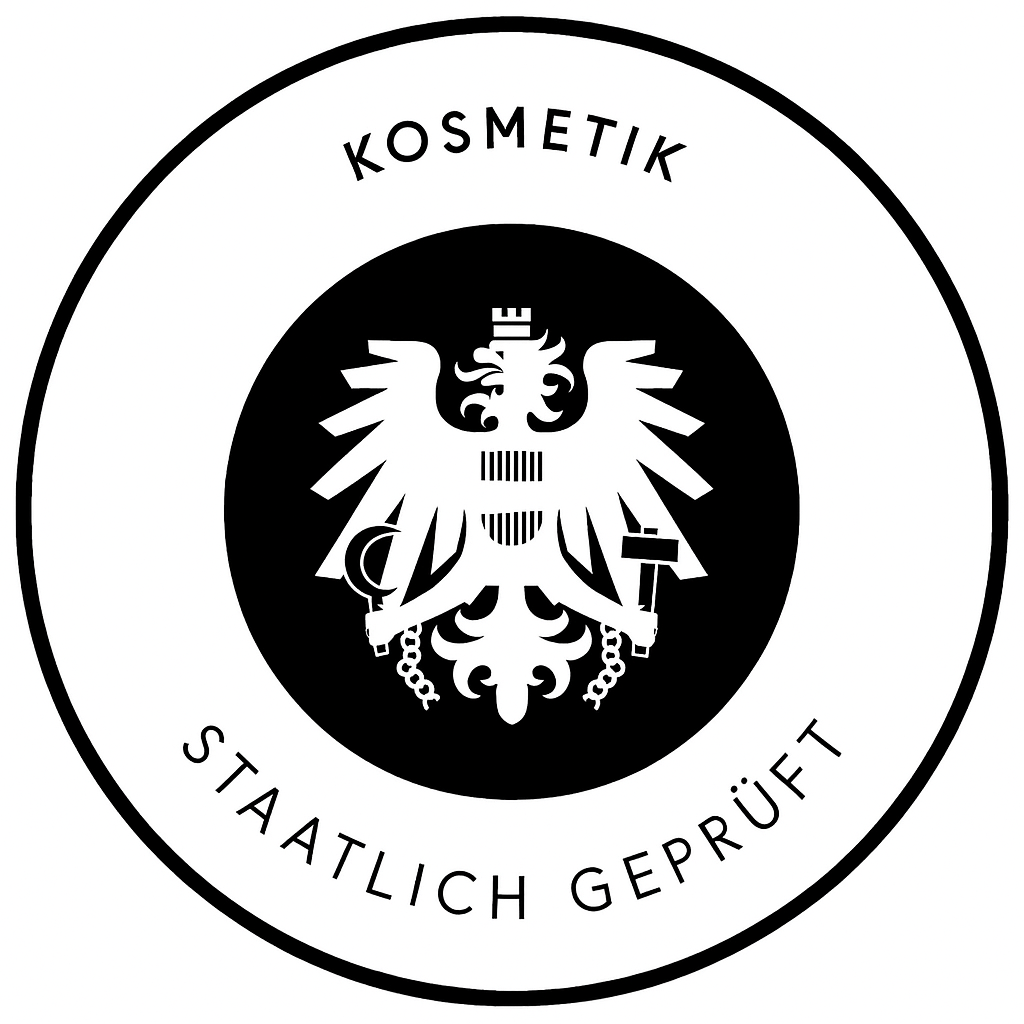 Staatlich geprüftes Kosmetik-Siegel mit österreichischem Adler